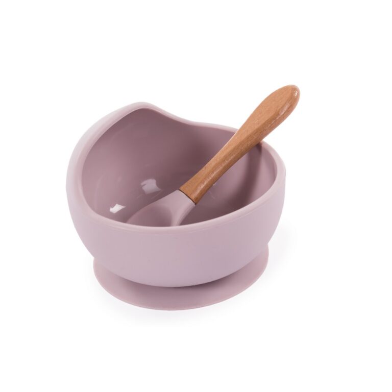 B500620 Suction Bowl Silicone & Spoon Pink