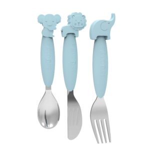 Silikon Löffel-Gabel-Messer Set Blau
