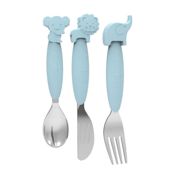 B500670 Silicone Spoon Fork Knife Blue 01