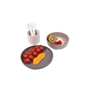 B551000 Biodegradable CPLA tableware set 5pcs Grey