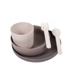 B551000 Biodegradable CPLA tableware set 5pcs Grey