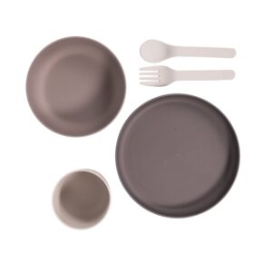 B551000 Biodegradable CPLA tableware set 5pcs Grey