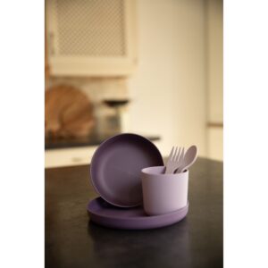 B551010 Biodegradable CPLA tableware set 5pcs Purple