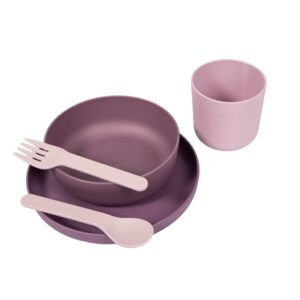 B551010 Biodegradable CPLA tableware set 5pcs Purple_3