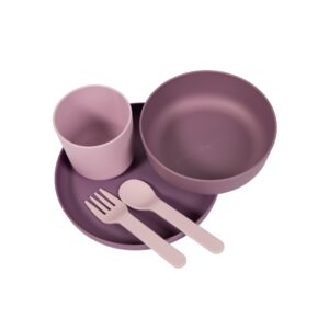 Umweltfreundliches CPLA-Geschirrset 5-tlg. Lila/Rosa