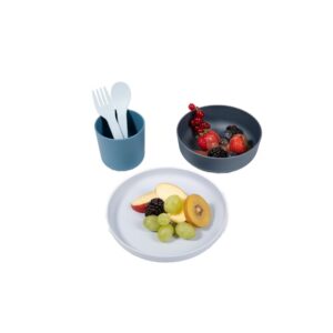 B551020 Biodegradable CPLA tableware set 5pcs Blue_2