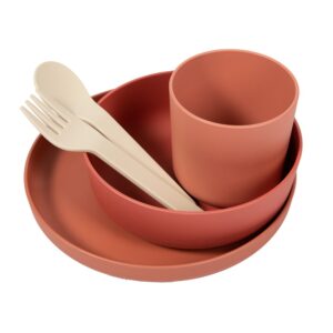 B551030 Biodegradable CPLA tableware set 5pcs Terracotta 3