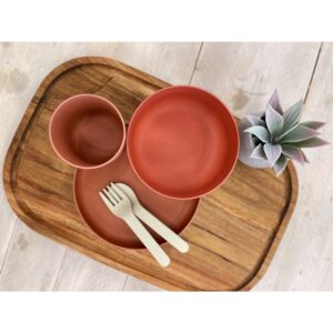 B551030 Biodegradable CPLA tableware set 5pcs Terracotta_4