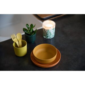 B551040 Biodegradable CPLA tableware set 5pcs Ocre_01