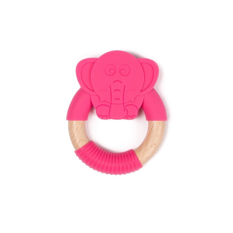 B561110 B-Wood Teether Elephant (Pink)_01