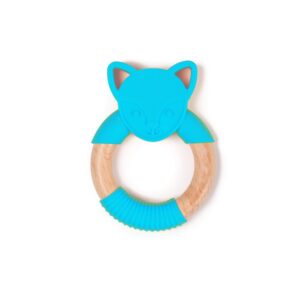 B561140 B Wood Teether Fox Blue 01