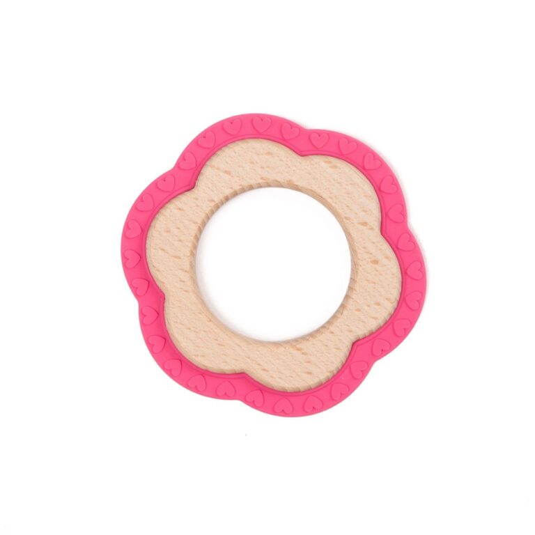 B562100 B-Wood Teether Round (Pink)