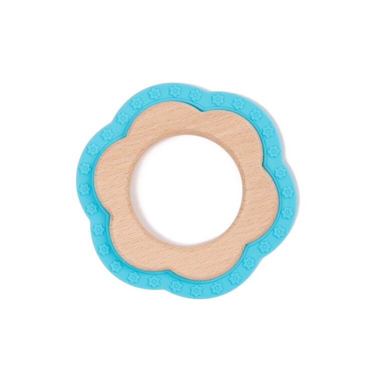 B562110 B-Wood Teether Round (Blue)