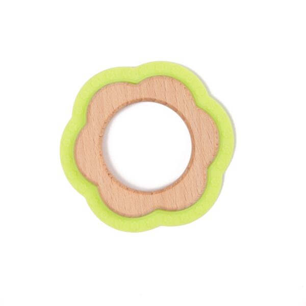 B562120 B Wood Teether Round Green 02