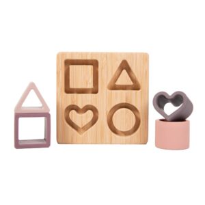 B-Bamboo Base a forma di cuore rosa