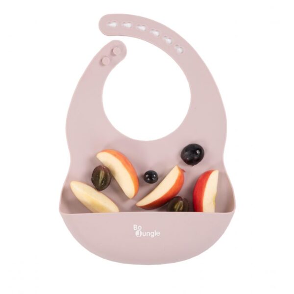 b silicone bib pink