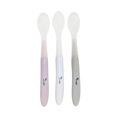 Cuillères pour enfant en silicone corail x2 - Ekobo