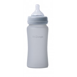 b thermo glass bottle 240 ml grey