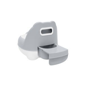 Bear Potty-BACK OPEN-CLEAR-GREY