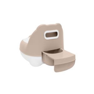 Bear Potty-BACK OPEN-CLEAR-POWDER PINK